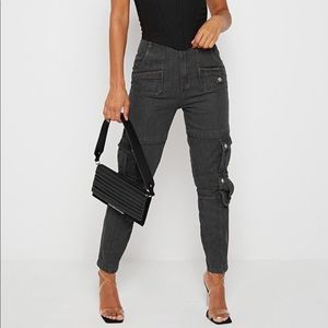 Maniere De Vois Grey Cargo Jeans Women UK4/US0